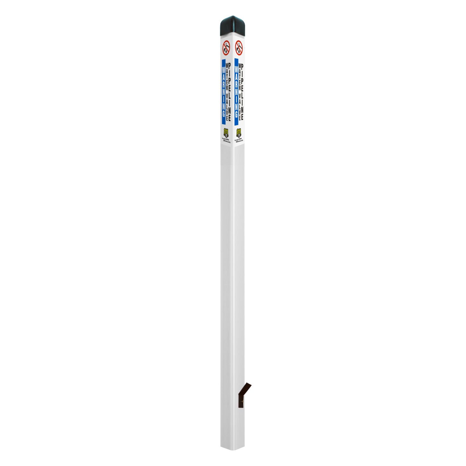 White Caution Water Valve Utility Triangular Marker